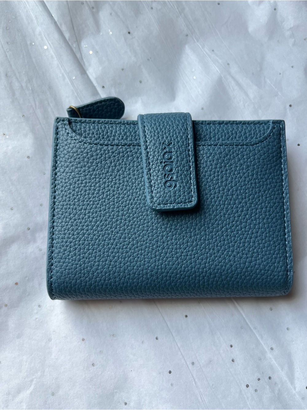 XOXO Blue Teal Pebbled Leather Snap Wallet